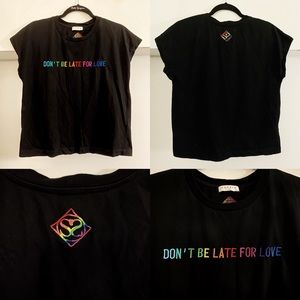 Sandro Embroidered-slogan cotton-jersey T-shirt